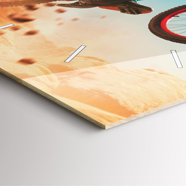 Square glass wall clock Stuntman and adrenaline