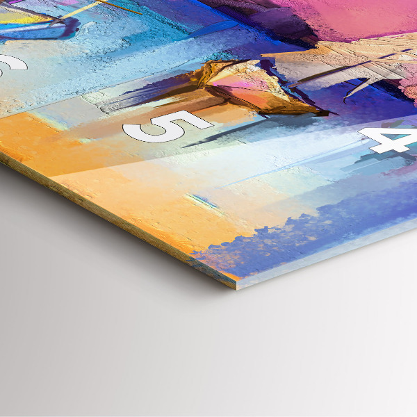 Square glass wall clock Seascape