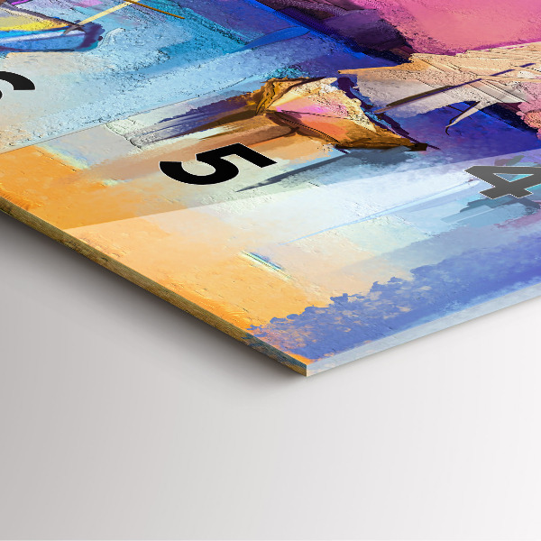 Square glass wall clock Seascape