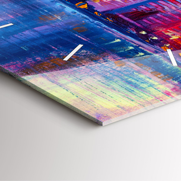 Square glass wall clock Skyscraper abstraction