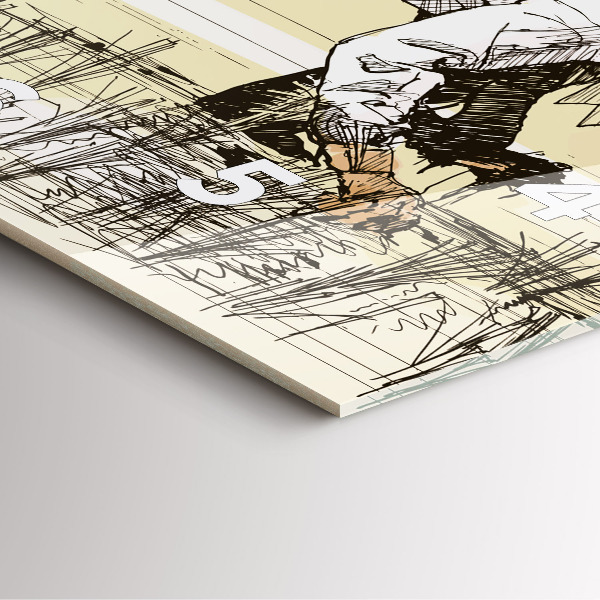 Square glass wall clock Woman picking rice