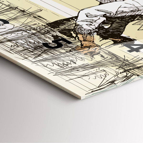 Square glass wall clock Woman picking rice