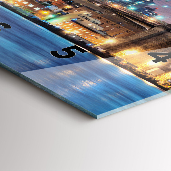 Square glass wall clock Brooklyn Bridge and East River