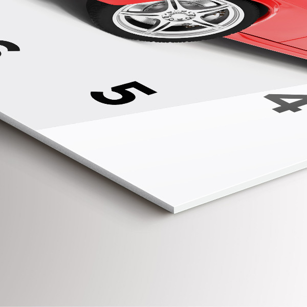 Square glass wall clock Sports car