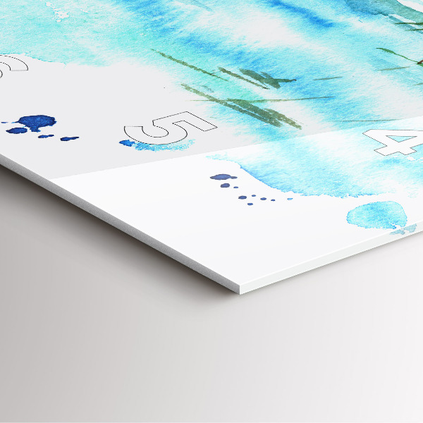 Square glass wall clock Picture of a deserted island