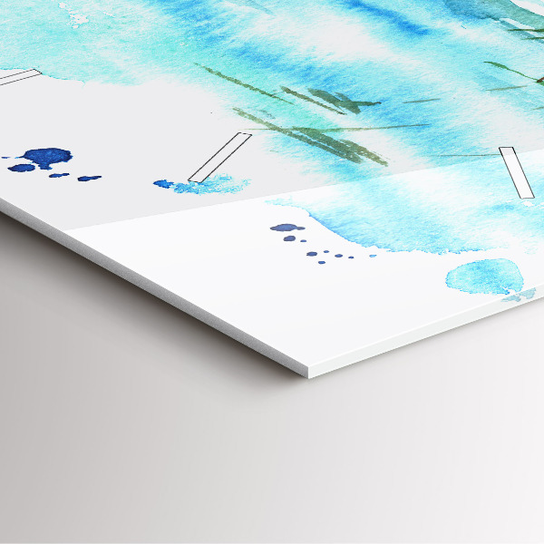 Square glass wall clock Picture of a deserted island