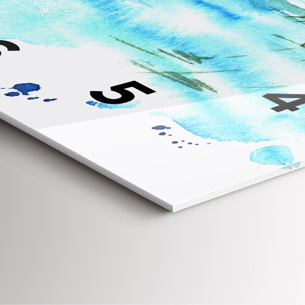 Square glass wall clock Picture of a deserted island