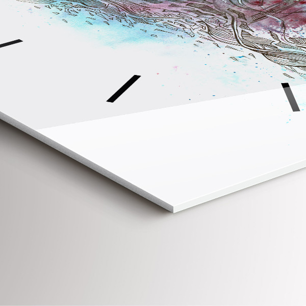 Square glass wall clock Astronaut abstraction