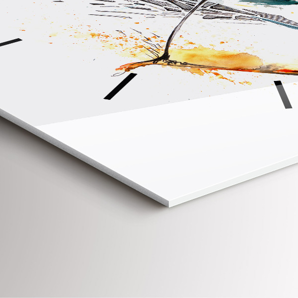 Square glass wall clock A warrior on the hunt