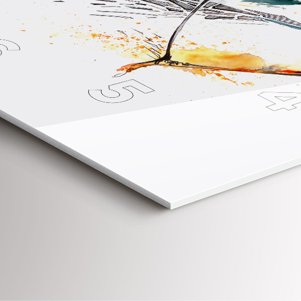 Square glass wall clock A warrior on the hunt