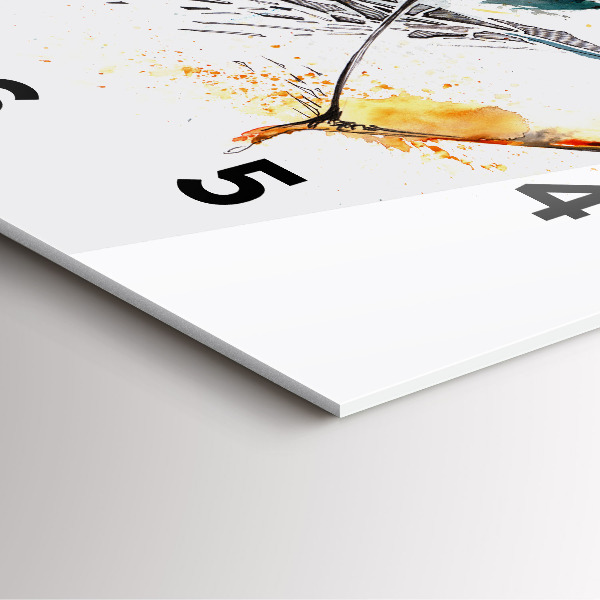 Square glass wall clock A warrior on the hunt