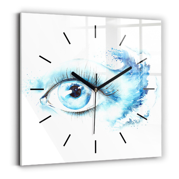 Square glass wall clock Sea Eye