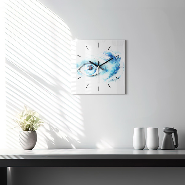 Square glass wall clock Sea Eye