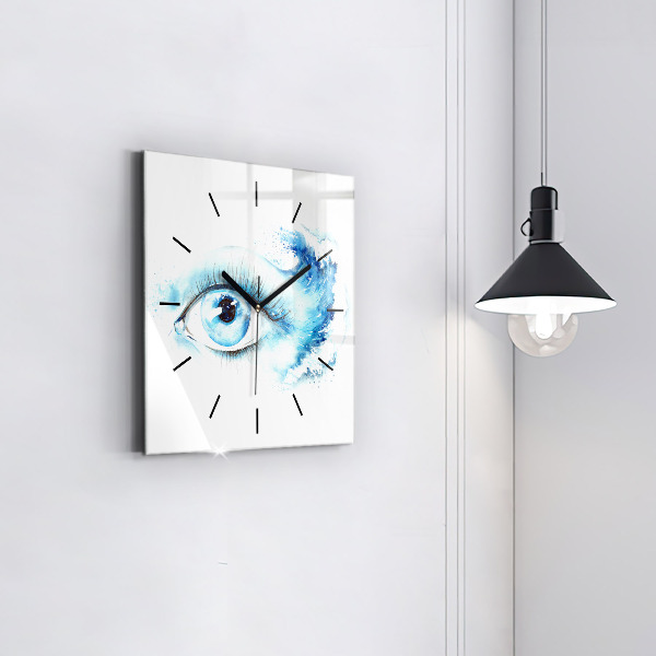 Square glass wall clock Sea Eye