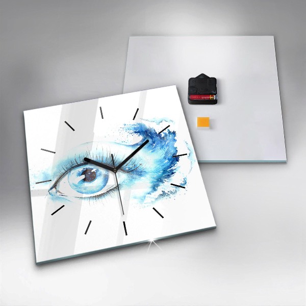 Square glass wall clock Sea Eye