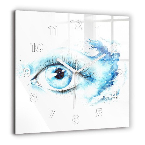 Square glass wall clock Sea Eye