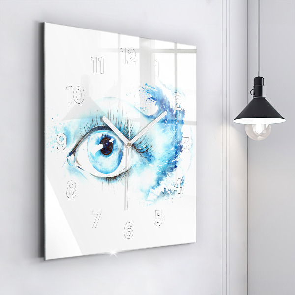 Square glass wall clock Sea Eye