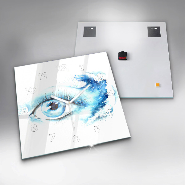 Square glass wall clock Sea Eye
