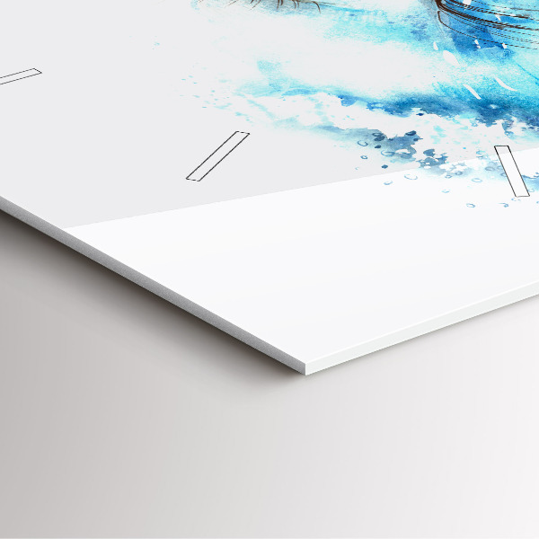 Square glass wall clock Sea Eye