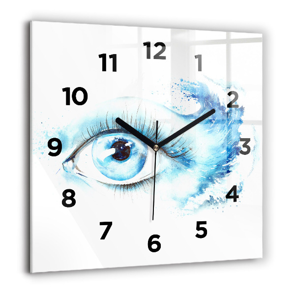 Square glass wall clock Sea Eye