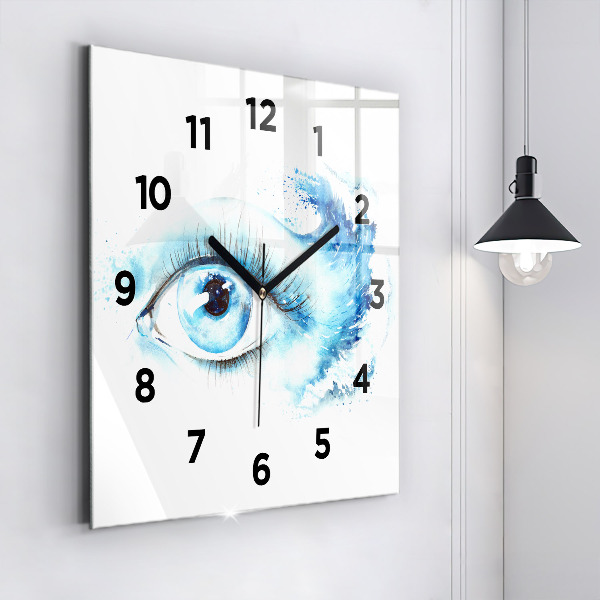 Square glass wall clock Sea Eye