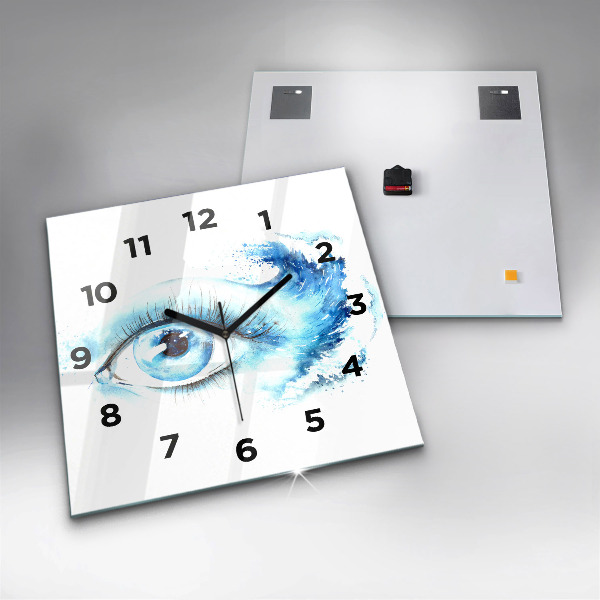 Square glass wall clock Sea Eye