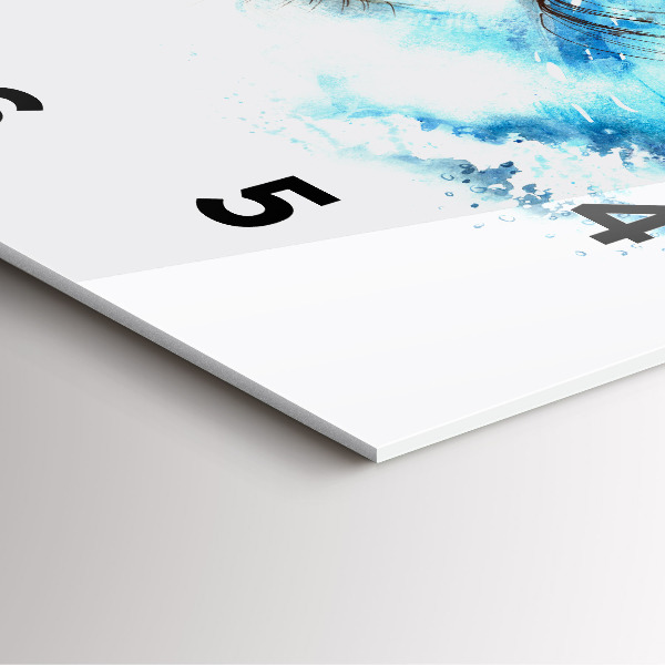 Square glass wall clock Sea Eye