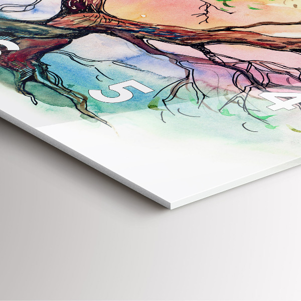 Square glass wall clock Tree the heart of nature