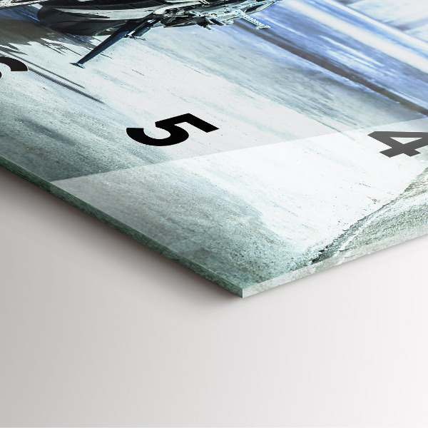 Square glass wall clock Motorcycle in the alley