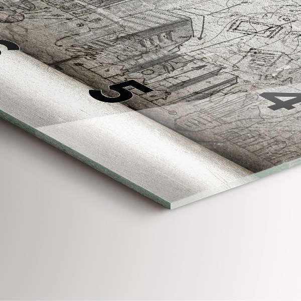 Square glass wall clock Sketch of the City