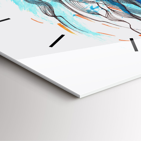 Square glass wall clock Illustration of a handset