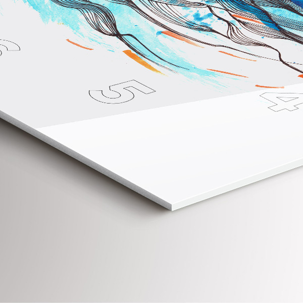 Square glass wall clock Illustration of a handset