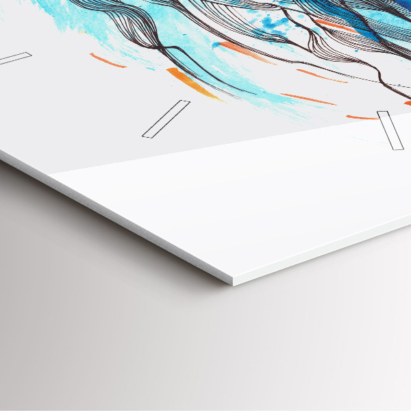 Square glass wall clock Illustration of a handset