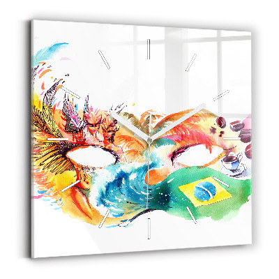 Square glass wall clock Culture - Brazilian flag