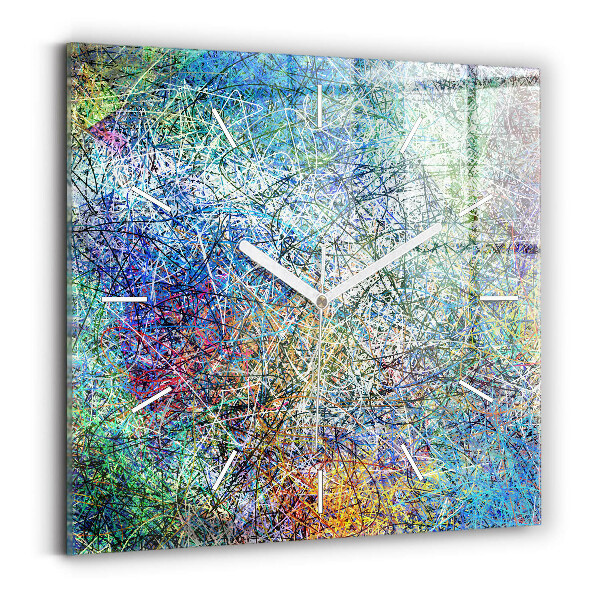 Square glass wall clock Abstraction - Emotions