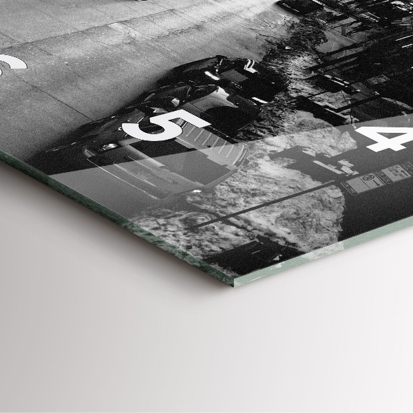 Square glass wall clock Chicago City Streets