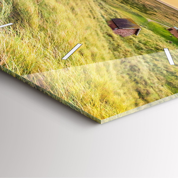 Square glass wall clock Lighthouse