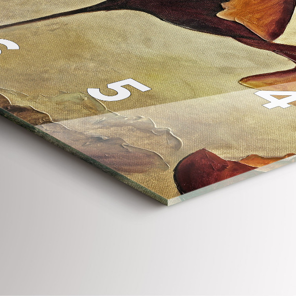 Square glass wall clock Painted poppies