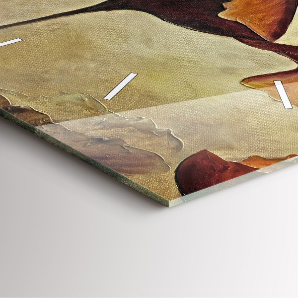 Square glass wall clock Painted poppies