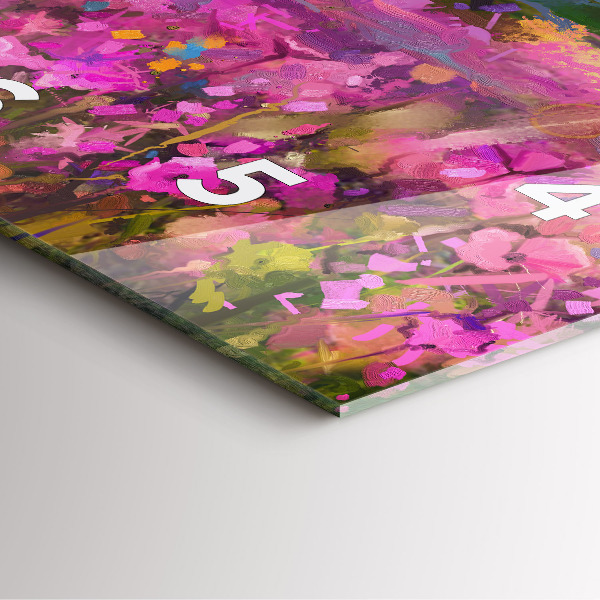 Square glass wall clock Landscape of nature and flowers