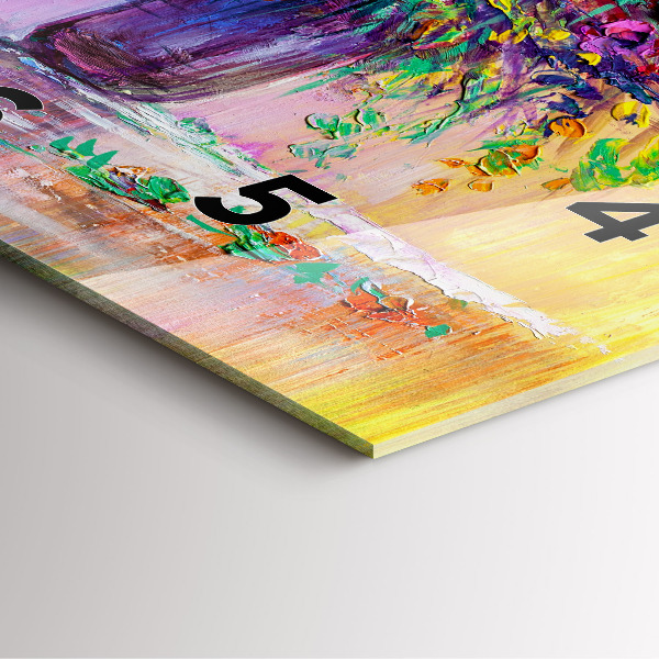 Square glass wall clock Flowers in a vase