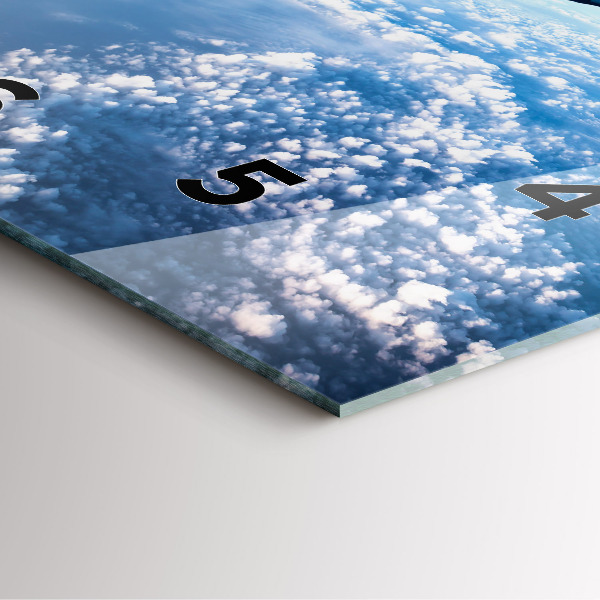 Square glass wall clock Airplane and Clouds