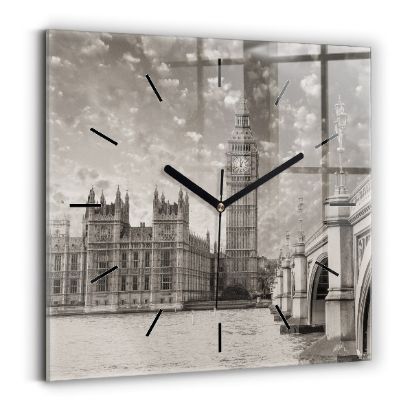 Square glass wall clock London England Big Ben