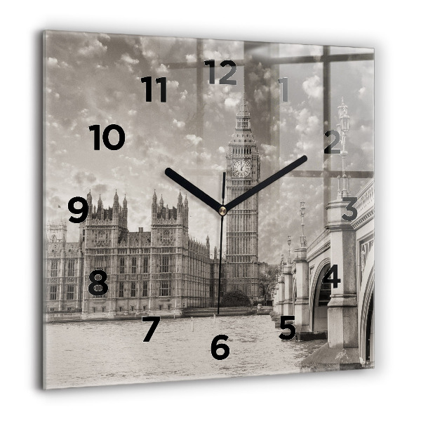 Square glass wall clock London England Big Ben