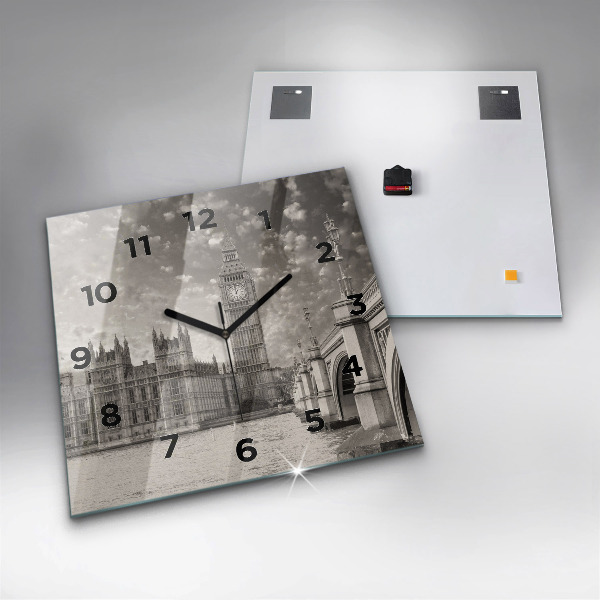 Square glass wall clock London England Big Ben