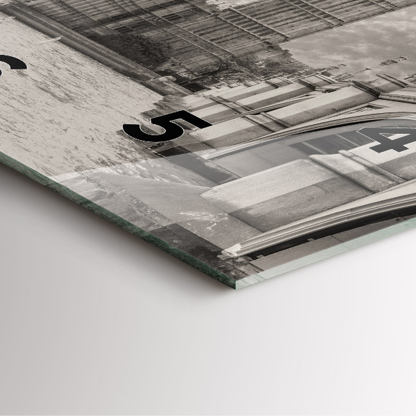 Square glass wall clock London England Big Ben