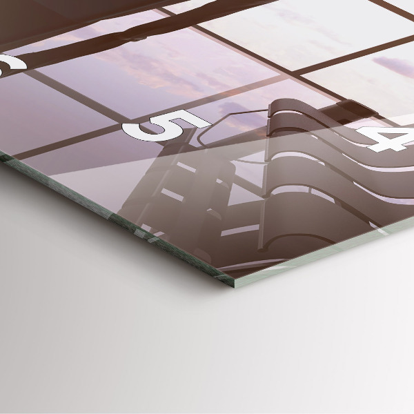 Square glass wall clock Man at the airport