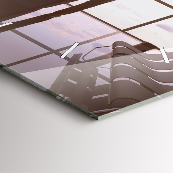 Square glass wall clock Man at the airport