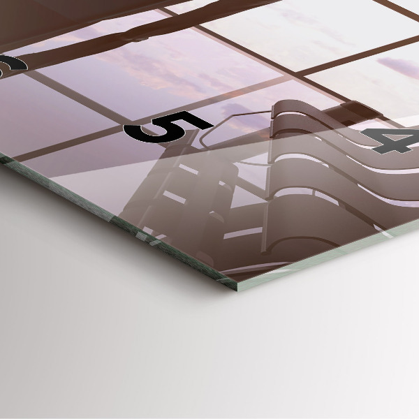 Square glass wall clock Man at the airport