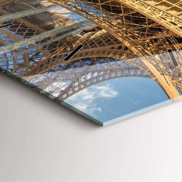 Square glass wall clock France Eiffel Tower